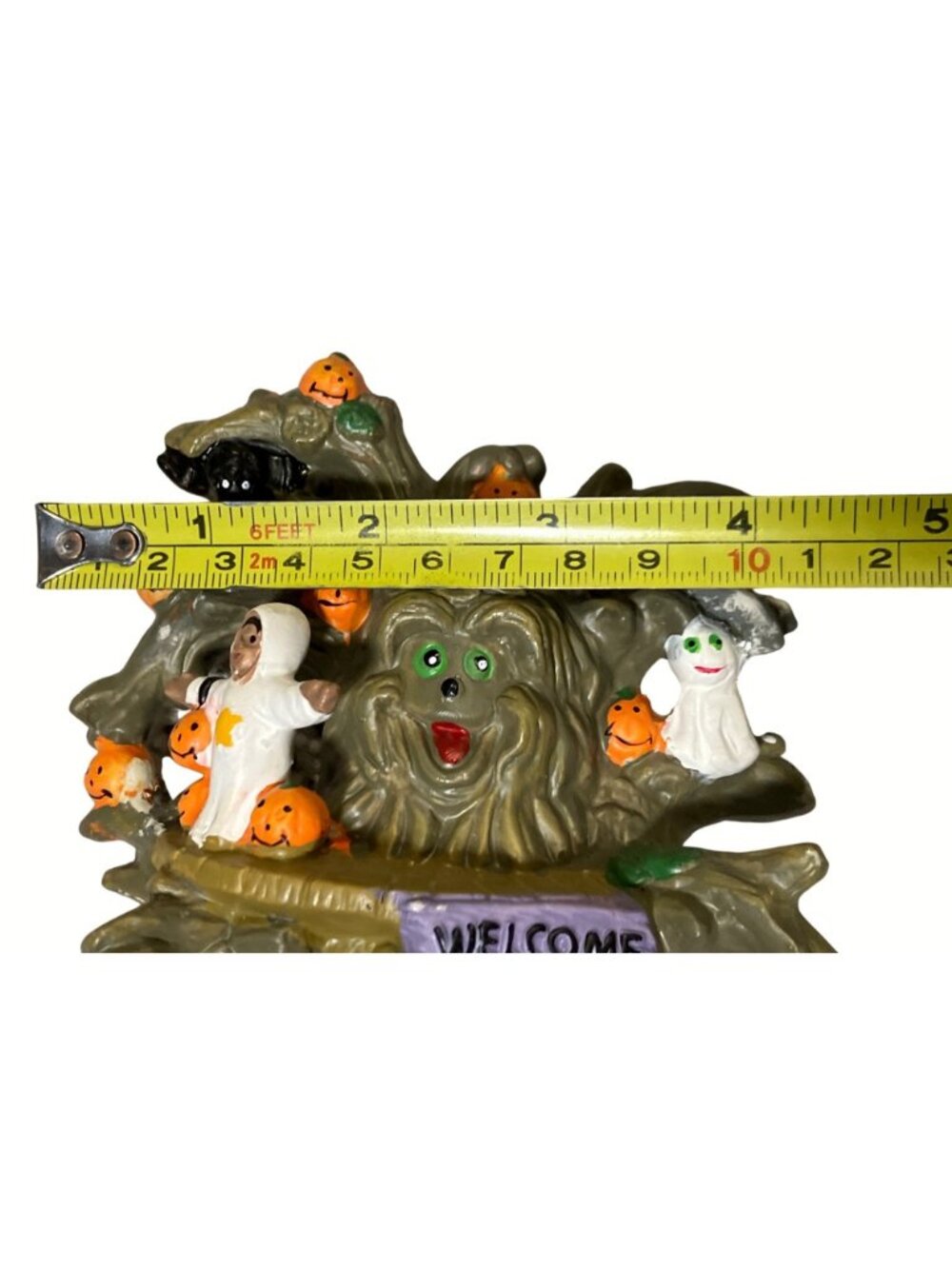 Halloween Tree Figurine With Pumpkins and Ghosts Welcome Sign - Picture 15 of 16